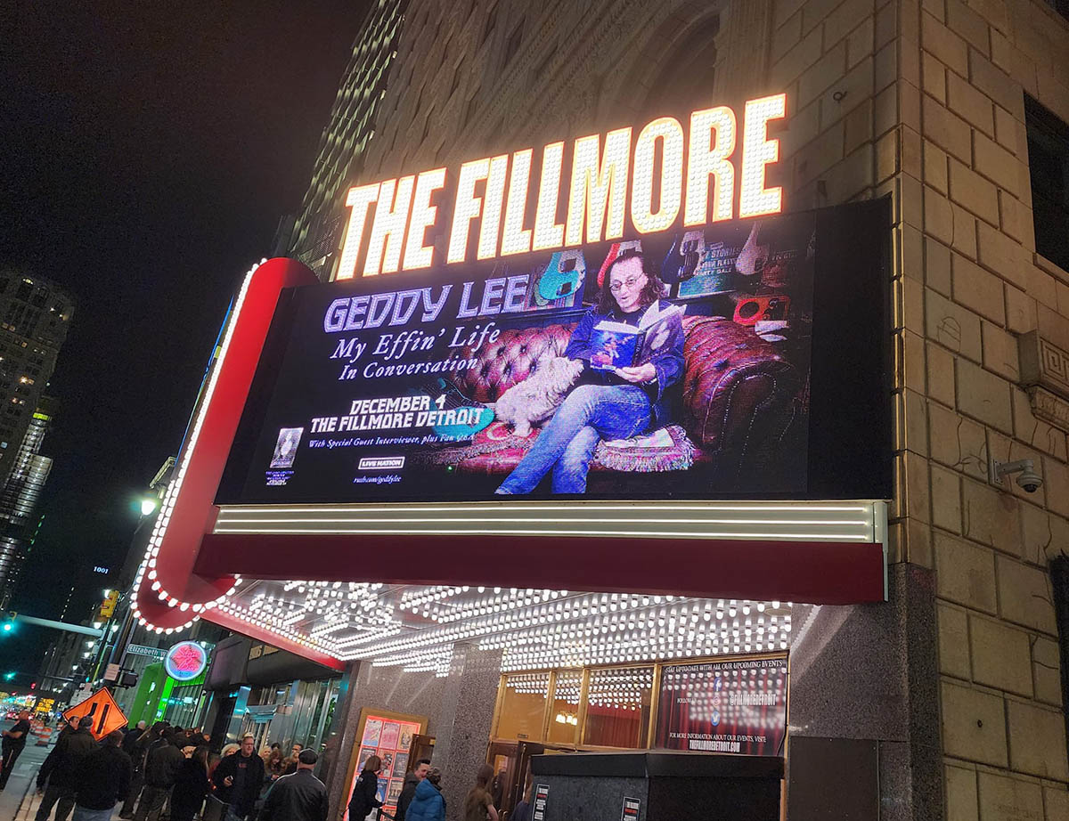 Geddy Lee 'My Effin' Life In Conversation' Tour Pictures - The Fillmore Detroit - Detroit, MI 12/4/2023